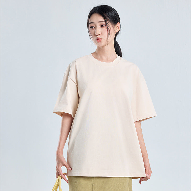 2026 Summer New, 100% Cotton T-Shirt, American Style Minimalist Loose Casual Top
