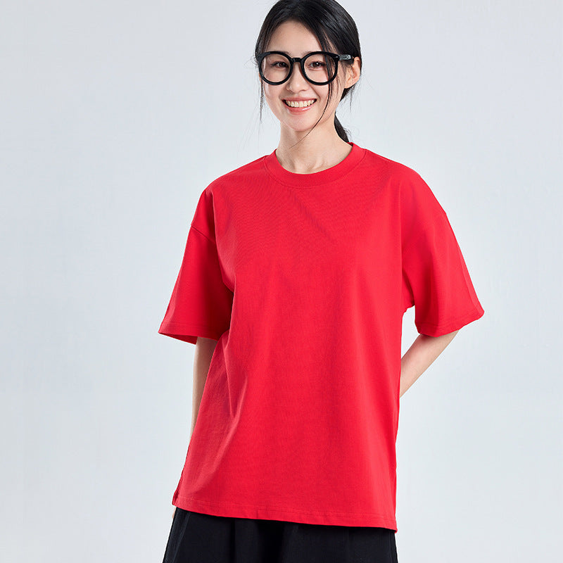 2026 Summer New, 100% Cotton T-Shirt, American Style Minimalist Loose Casual Top