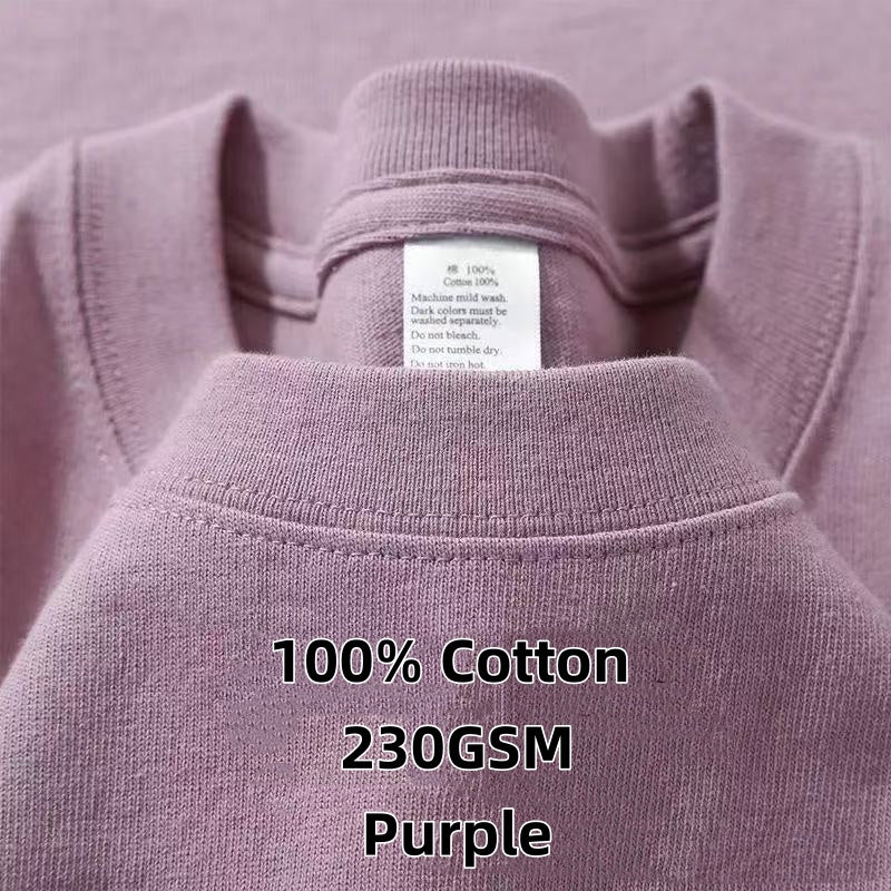 2026 Summer New, 100% Cotton T-Shirt, American Style Minimalist Loose Casual Top